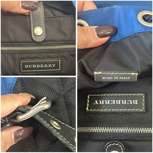 BURBERRY 
Nylon Logo Print Large Rucksack Backpack Bright Blue - Picture 10 of 12